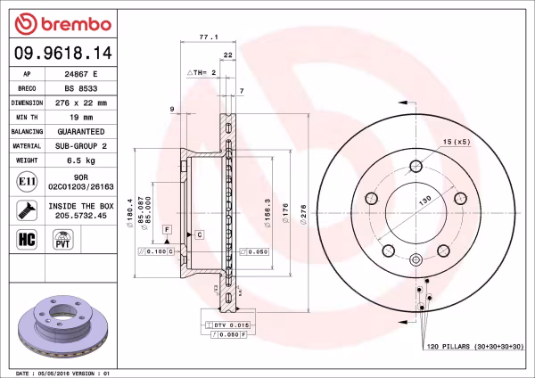 BREMBO Disco freno