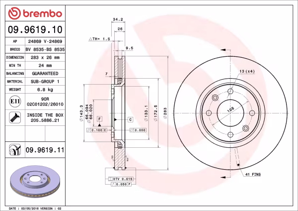BREMBO Disco freno