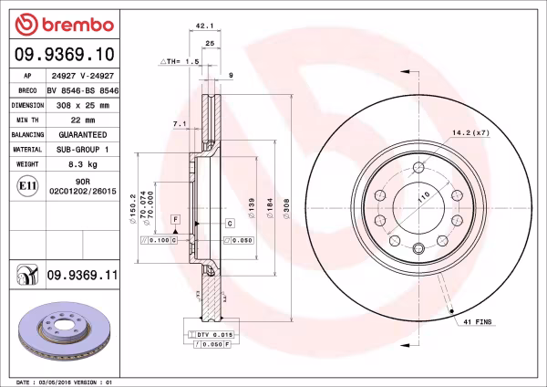 BREMBO Disco freno
