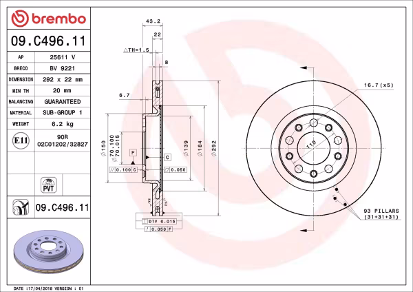 BREMBO Disco freno