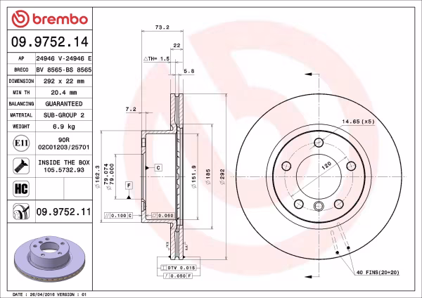 BREMBO Disco freno