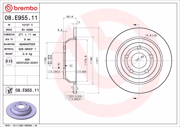 BREMBO Disco freno