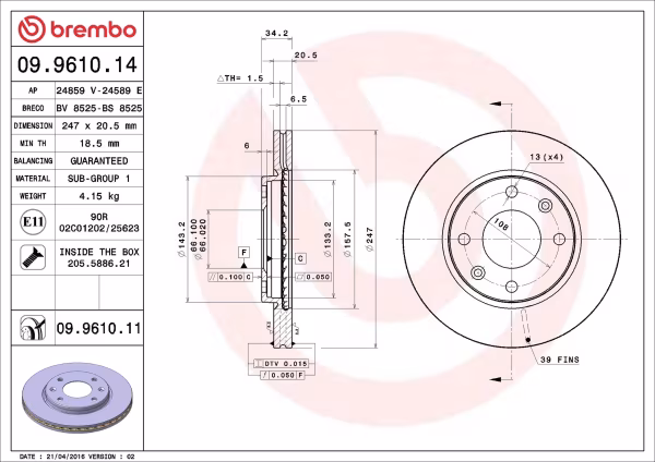 BREMBO Disco freno