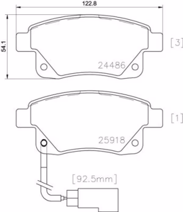 BREMBO Kit pastiglie freno, Freno a disco