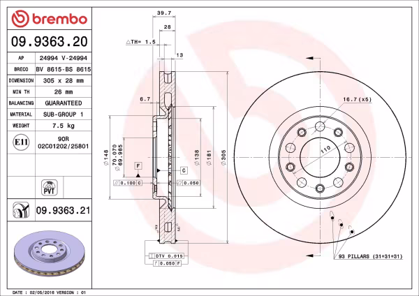 BREMBO Disco freno