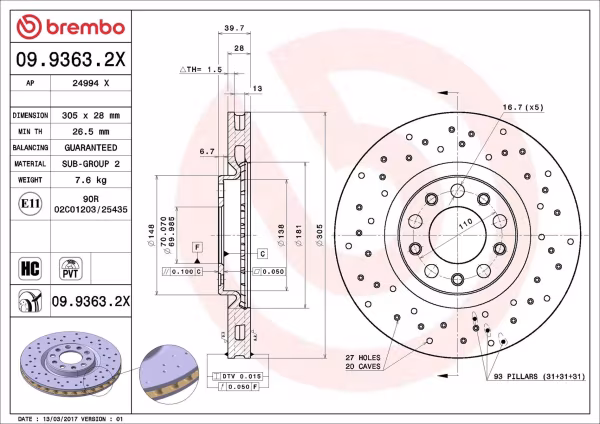 BREMBO Disco freno