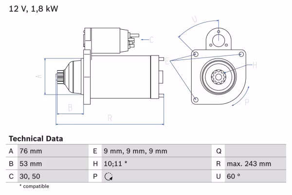 BOSCH Motorino d\'avviamento