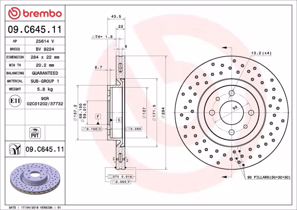 BREMBO Disco freno