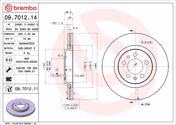 BREMBO Disco freno