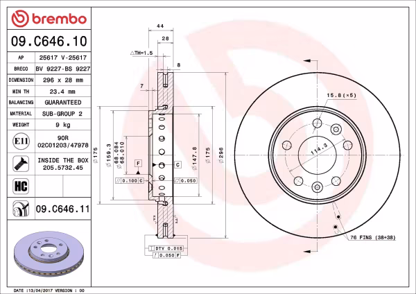 BREMBO Disco freno