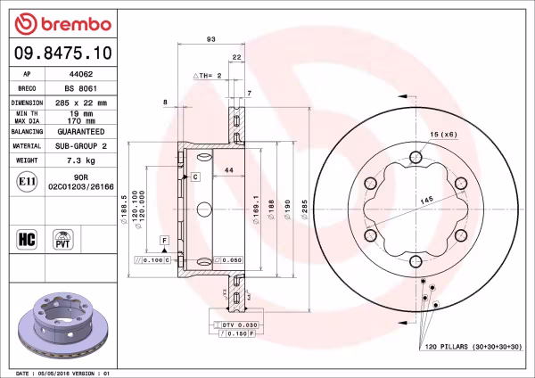 BREMBO Disco freno