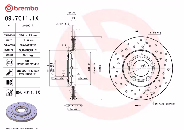 BREMBO Disco freno