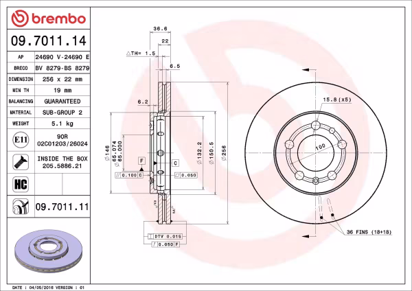 BREMBO Disco freno
