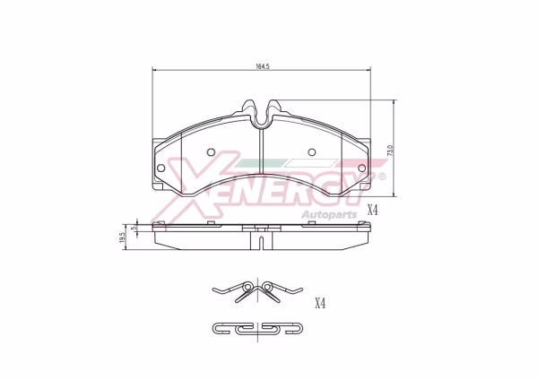 AP XENERGY Kit pastiglie freno, Freno a disco