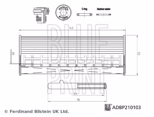 BLUE PRINT Filtro olio