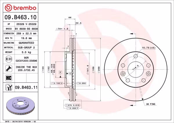 BREMBO Disco freno