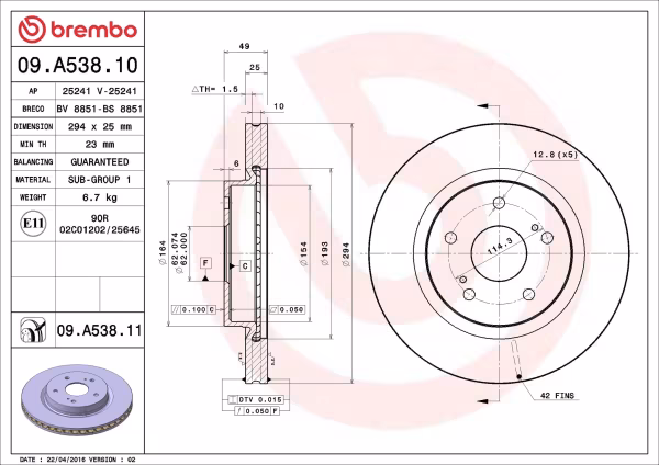 BREMBO Disco freno