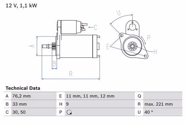 BOSCH Motorino d\'avviamento