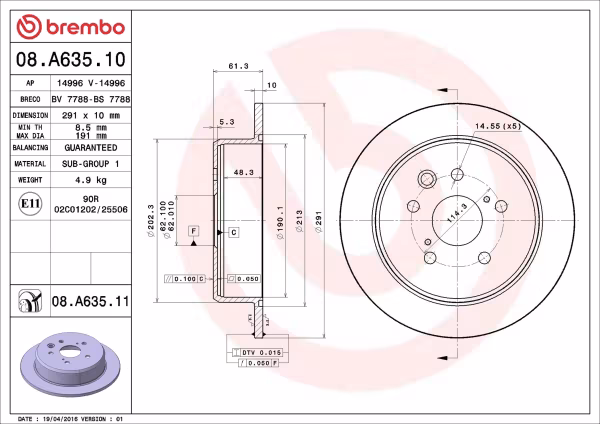 BREMBO Disco freno