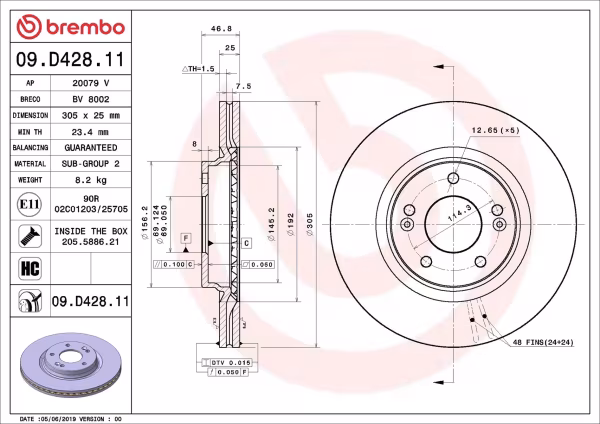 BREMBO Disco freno