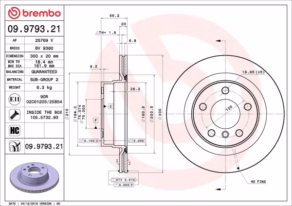 BREMBO Disco freno