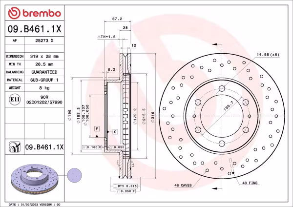 BREMBO Disco freno
