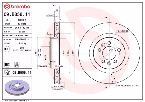 BREMBO Disco freno