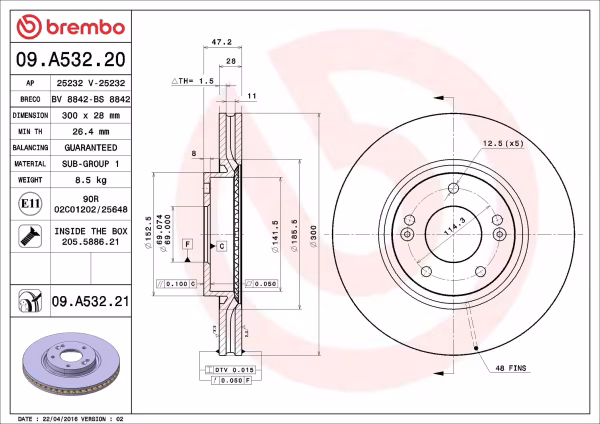 BREMBO Disco freno