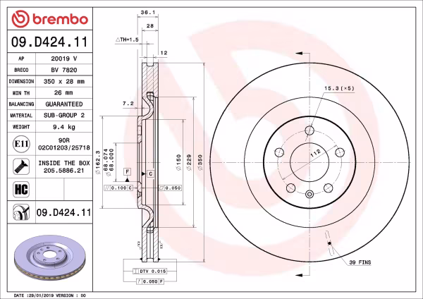 BREMBO Disco freno