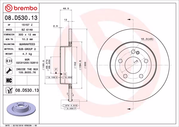 BREMBO Disco freno