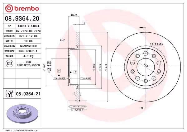 BREMBO Disco freno