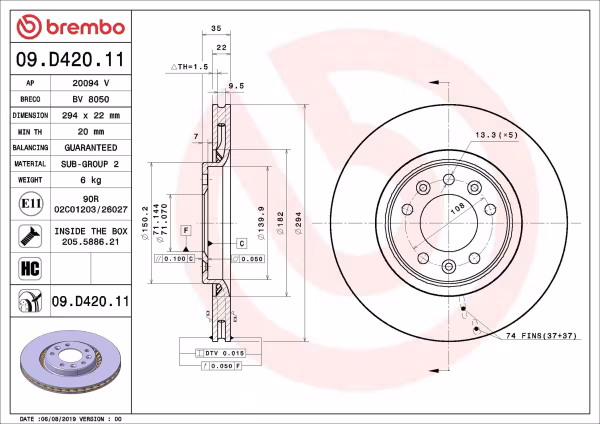 BREMBO Disco freno