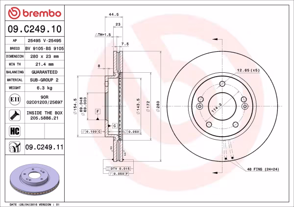 BREMBO Disco freno