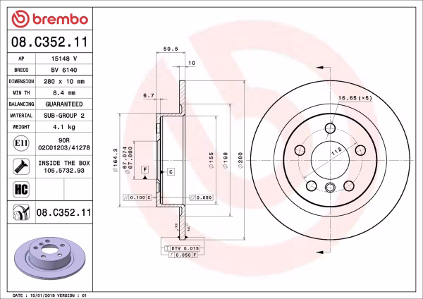 BREMBO Disco freno