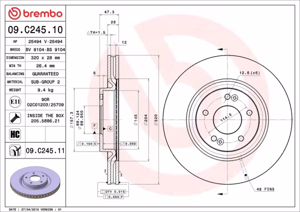 BREMBO Disco freno
