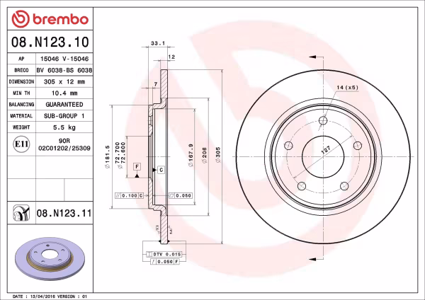 BREMBO Disco freno