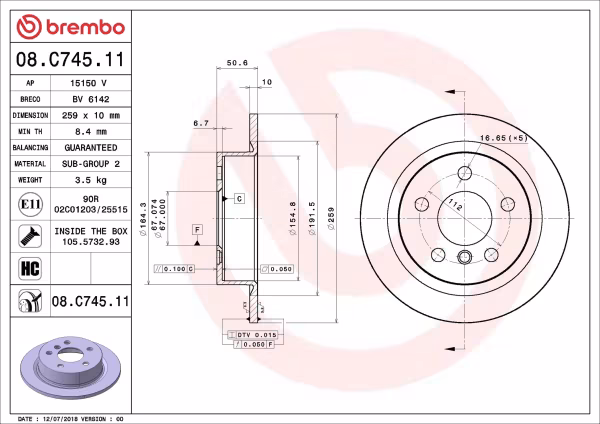 BREMBO Disco freno