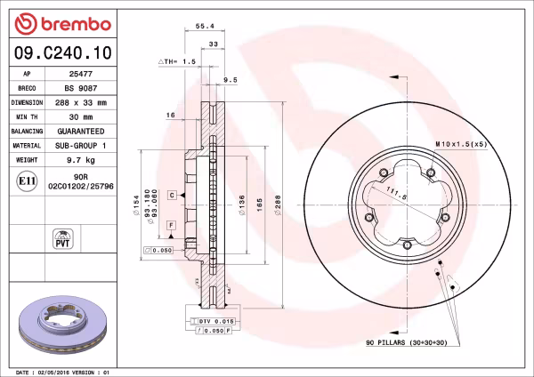 BREMBO Disco freno