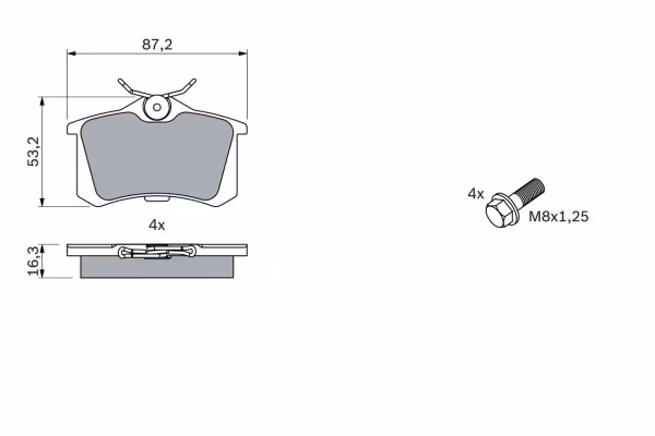 BOSCH Kit pastiglie freno, Freno a disco