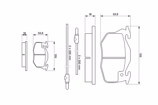 BOSCH Kit pastiglie freno, Freno a disco