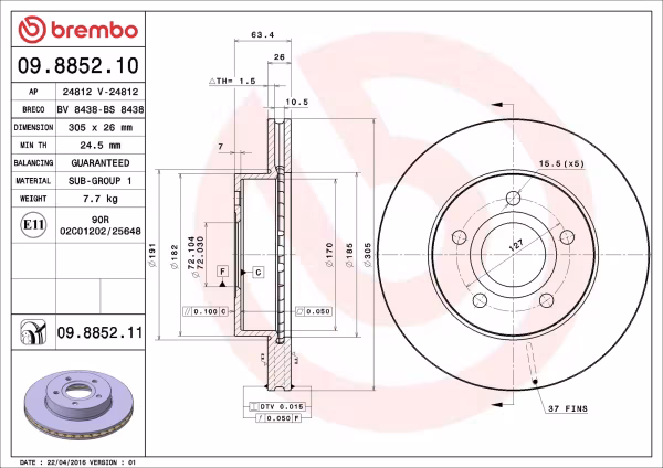 BREMBO Disco freno