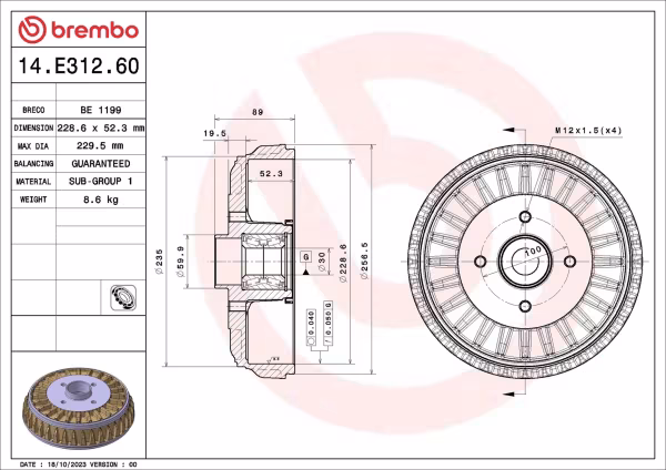 BREMBO Tamburo freno