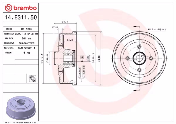 BREMBO Tamburo freno