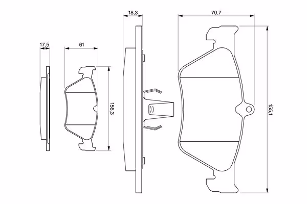 BOSCH Kit pastiglie freno, Freno a disco