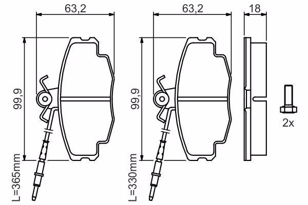 BOSCH Kit pastiglie freno, Freno a disco