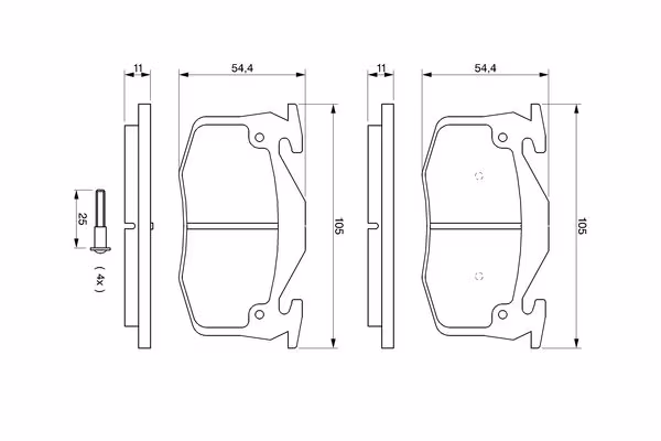 BOSCH Kit pastiglie freno, Freno a disco