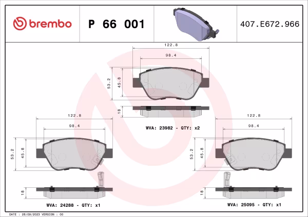 BREMBO Kit pastiglie freno, Freno a disco