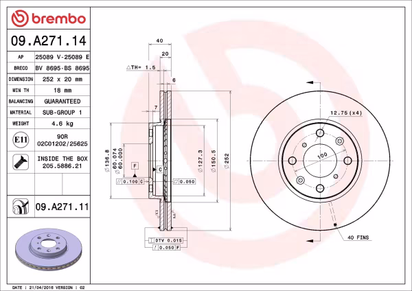 BREMBO Disco freno
