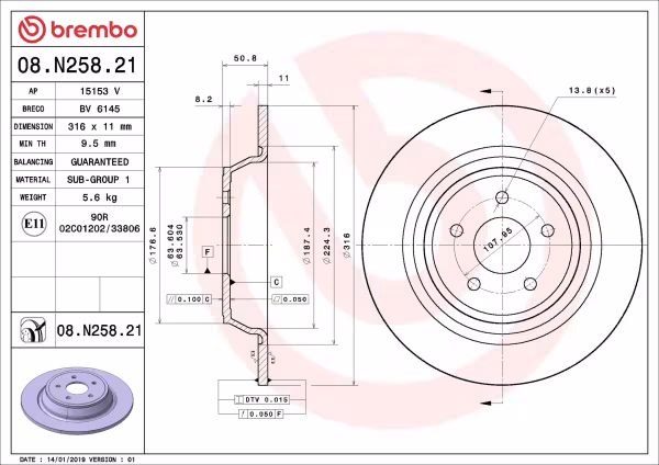 BREMBO Disco freno