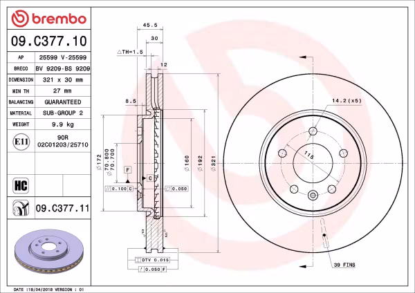 BREMBO Disco freno